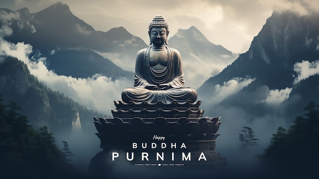 Zdjęcie szczęśliwa kolaż buddha purnima