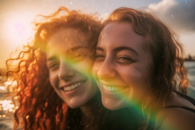 Szczęśliwa para pływa na paradzie dumy LGBTQ w Tel Awiwie Izrael Święto miesiąca dumy Izraela
