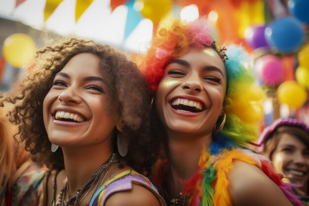 Szczęśliwa para świętuje na LGBTQ Gay Pride Parade w Sao Paulo Pride Day i Month w Brazylii