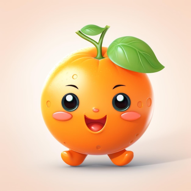 Szczęśliwa pomarańczowa maskotka z kreskówek