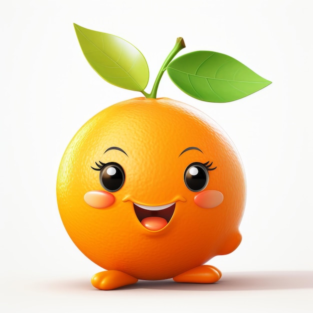 Zdjęcie szczęśliwa pomarańczowa maskotka z kreskówek