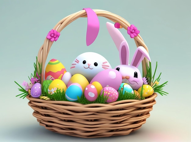 Szczęśliwa Wielkanoc niesamowity królik 3D z jajem