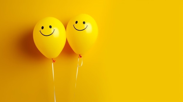 Zdjęcie szczęśliwe emocje rodzinne z balonami emoji