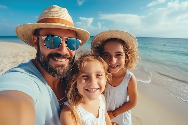 Zdjęcie szczęśliwe rodzinne selfie