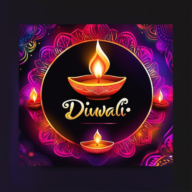 Zdjęcie szczęśliwe święto diwali jest tłem festiwalu świateł generowane ai