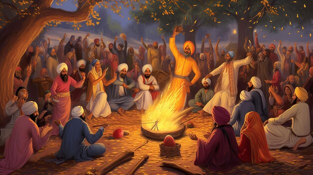 Zdjęcie szczęśliwe święto lohri baisakhi vaisakhi