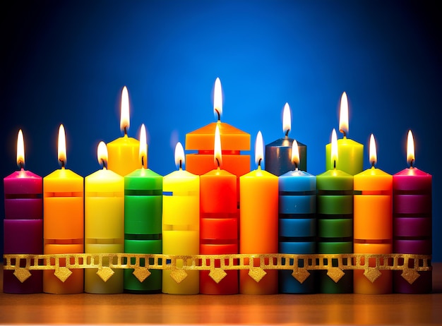 Szczęśliwe życzenie Hanukkah Realistyczne Hanukkah tło tradycyjne święto