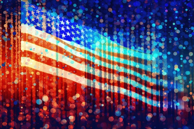 Szczęśliwego 4 lipca Dzień Niepodległości Flaga USA Dzień niepodległości duma patriotyzm wolność i równość Ameryka Deklaracja Niepodległości Stanów Zjednoczonych została przyjęta święto federalne