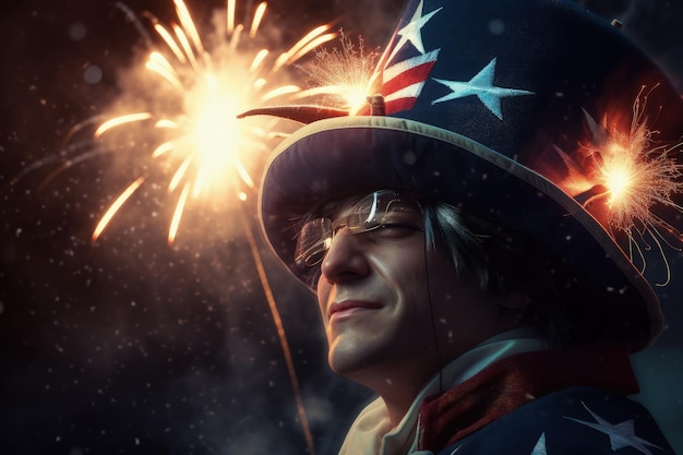 Szczęśliwego 4 lipca Dzień Niepodległości Stanów Zjednoczonych Ameryki USA Święto federalne w Stanach Zjednoczonych upamiętniające Deklarację Niepodległości Generative AI