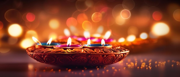 Szczęśliwego Diwali Diwali Diya Generatywnego Ai