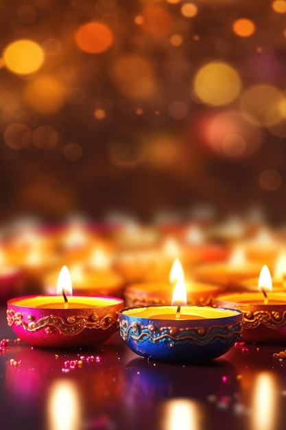 Zdjęcie szczęśliwego diwali, festiwalu świec.