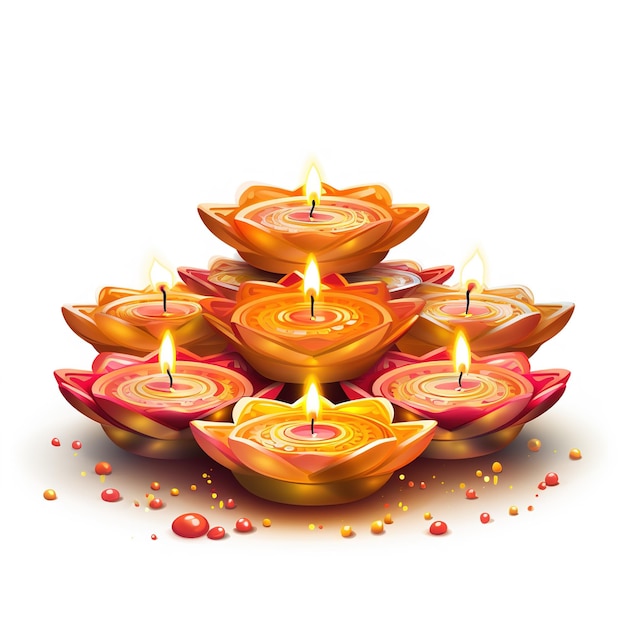 Szczęśliwego Diwali ilustracja spalania Diya na festiwalu obchodów Happy Diwali Diwali świateł z tłem