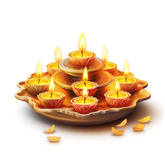 Szczęśliwego Diwali ilustracja spalania Diya na festiwalu obchodów Happy Diwali Diwali świateł z tłem