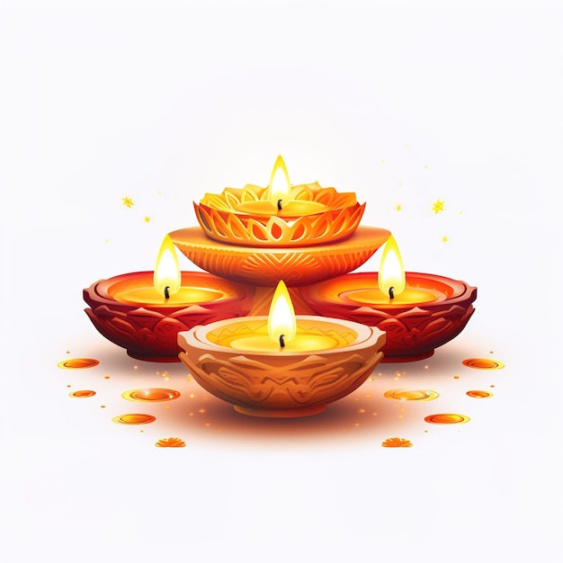 Szczęśliwego Diwali ilustracja spalania Diya na festiwalu obchodów Happy Diwali Diwali świateł z tłem