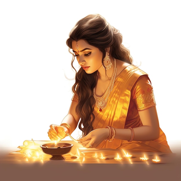 Szczęśliwego Diwali ilustracja spalania Diya na festiwalu obchodów Happy Diwali Diwali świateł z tłem