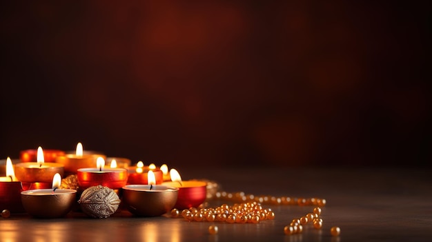 Szczęśliwego Diwali Indyjski festiwal świateł Diwali symbolizuje zwycięstwo światła nad ciemnością dobra nad złem i wiedzą nad ignorancją sztandar kopia tekst tła