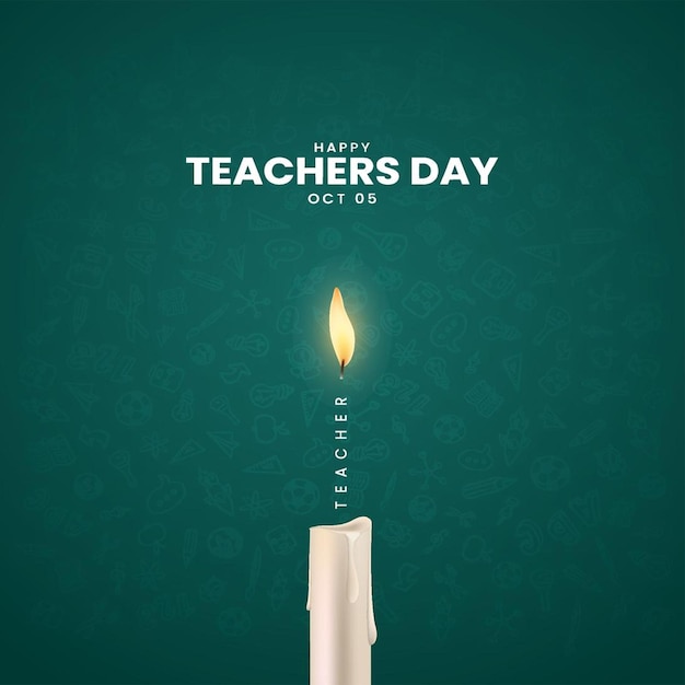 Szczęśliwego dnia nauczyciela z zapaleniem świecy