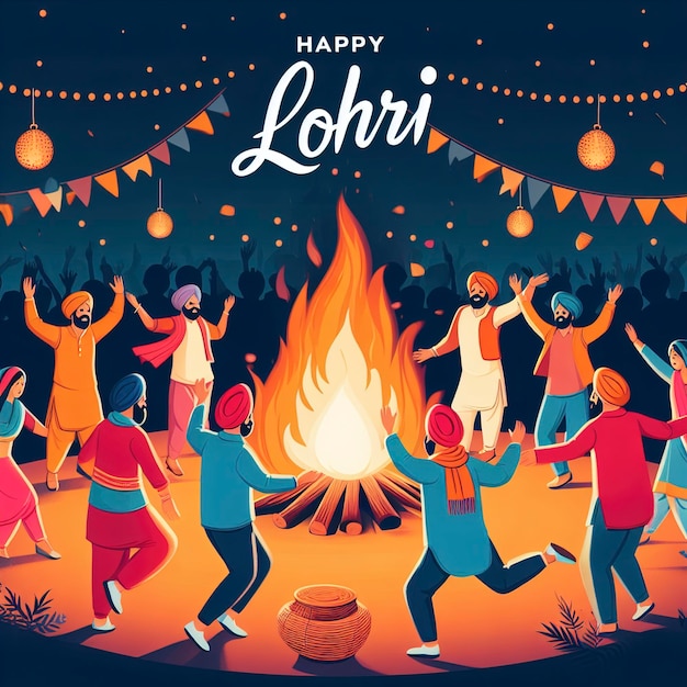 Zdjęcie szczęśliwego festiwalu lohri lohri