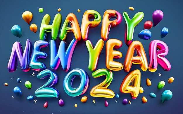 Szczęśliwego Nowego Roku 2024 z koncepcją powitania numerycznego na obchody nowego roku 2024