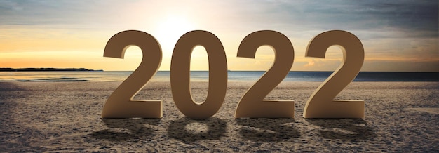 Szczęśliwego Nowego Roku Tło. Początek 2022 r. Ilustracja 3D
