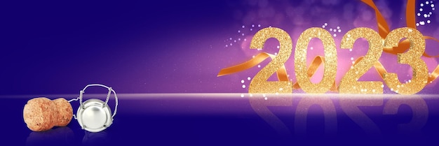 Szczęśliwego Nowego Roku Tło Początek 2023 Ilustracja 3D