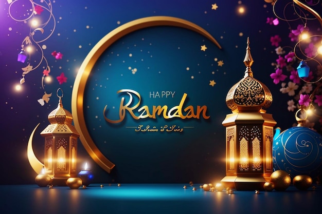 Zdjęcie szczęśliwego ramadanu realistyczne ramadanu tło