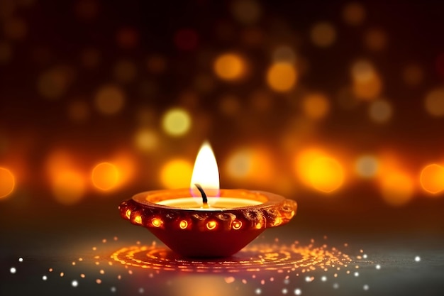 Szczęśliwego święta Diwali z eleganckimi podświetlanymi lampami naftowymi, pięknymi tradycyjnymi świętami