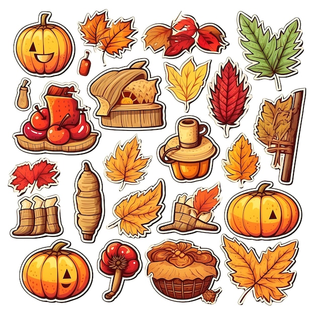 Szczęśliwego Święta Dziękczynienia wzór jesienny Święto Dziękczynienia słodkie dynie doodle tła