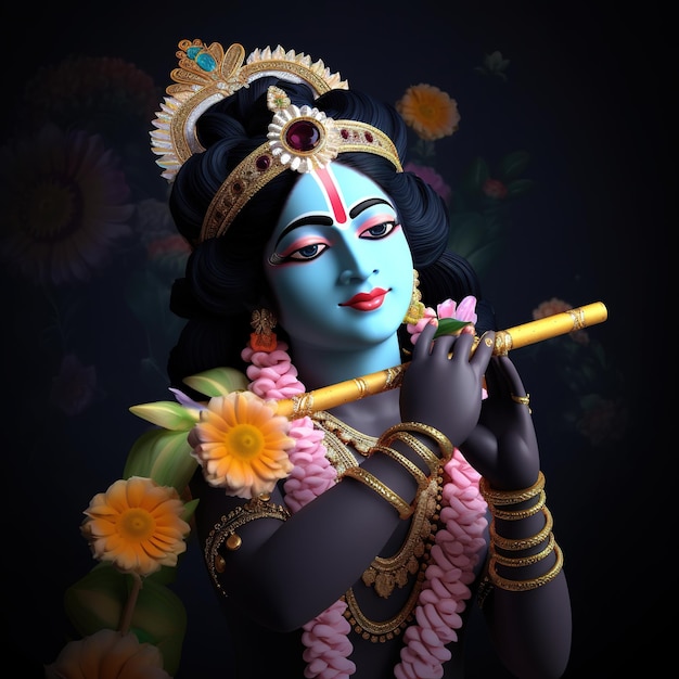 Szczęśliwego święta Krishna Janmashtami Vishu Generatywnego ai