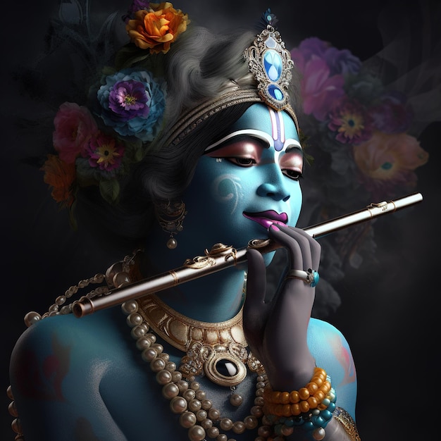 Szczęśliwego święta Krishna Janmashtami Vishu Generatywnego ai