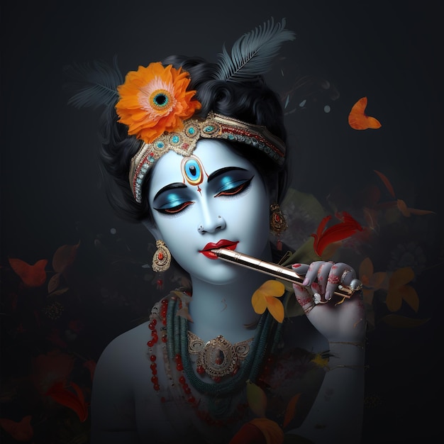 Szczęśliwego święta Krishna Janmashtami Vishu Generatywnego ai