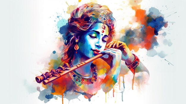 Szczęśliwego święta Krishna Janmashtami Vishu Generatywnego ai