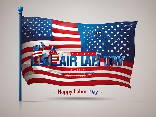 Szczęśliwego Święta Pracy Flaga USA Kreatywna ilustracja