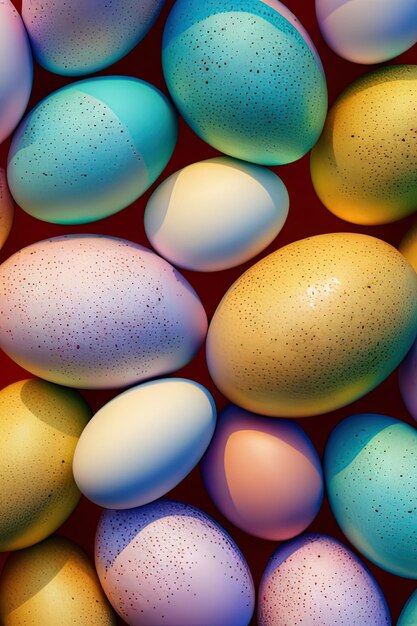 Szczęśliwego wielkanocnego pionowego szablonu plakatu z kolorowymi kolorowymi jajkami Szablon witryny sieci Web Wakacje wiosenne pisanki w koszu Zestaw szczęśliwych pisanek wielkanocnych
