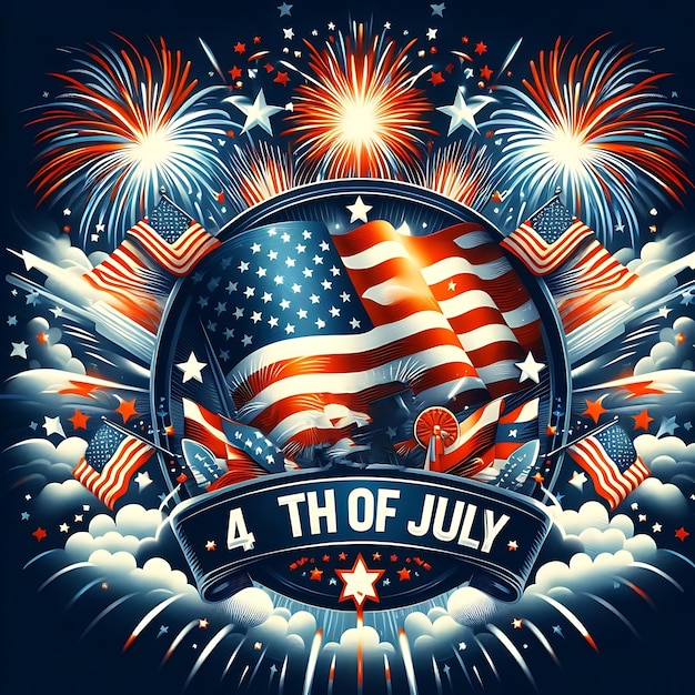 Szczęśliwy 4 lipca Dzień Niepodległości 4 lipca szablon plakat