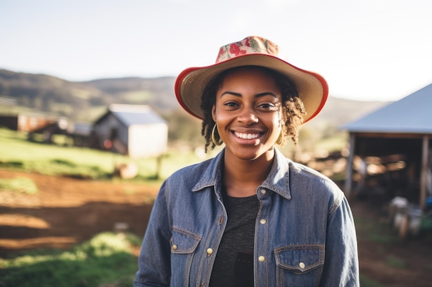 Zdjęcie szczęśliwy afroamerykański rolnik zbiera świeże organiczne warzywa na lokalnej farmie na wsi