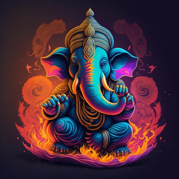 Szczęśliwy Diwali Ganesha obraz