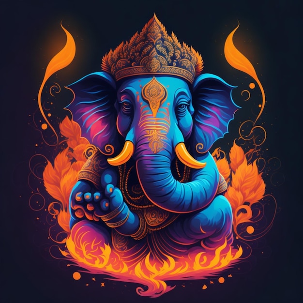 Szczęśliwy Diwali Ganesha obraz