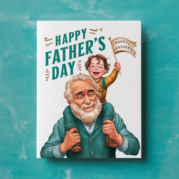 Zdjęcie szczęśliwy dzień ojca mądry kartka i szablon plakat