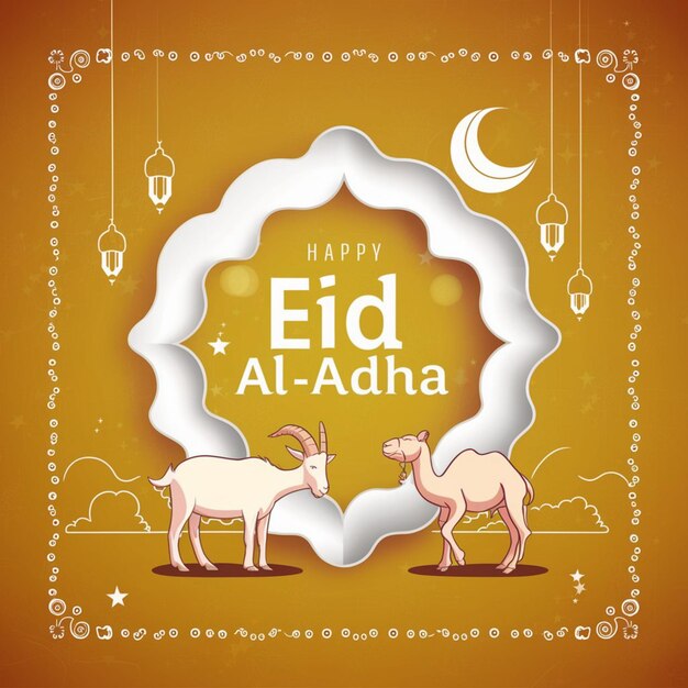 Zdjęcie szczęśliwy eid al adha mubarak tło 2024