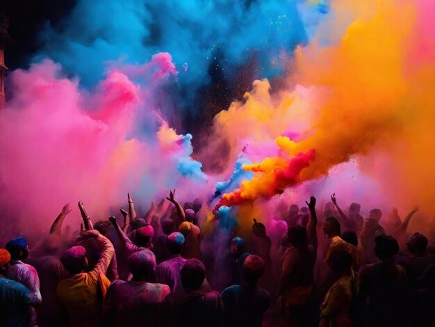 Szczęśliwy festiwal Holi kolorowy projekt tła najlepszej jakości hiper realistyczny szablon baneru obrazu