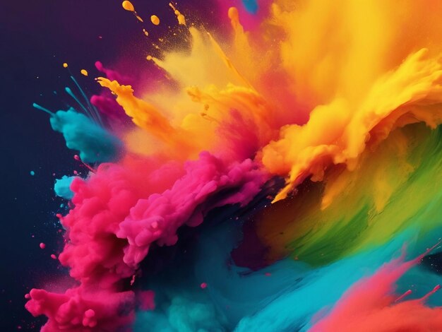 Szczęśliwy festiwal Holi kolorowy projekt tła najlepszej jakości hiper realistyczny szablon baneru obrazu
