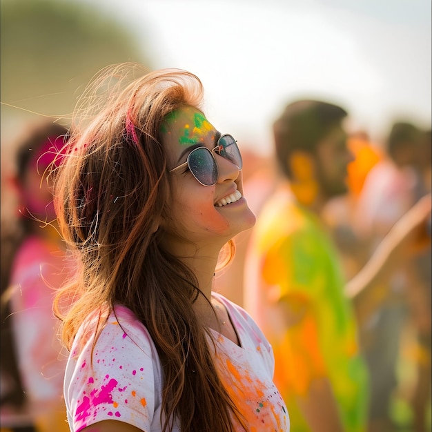 Szczęśliwy festiwal Holi w Indiach z proszkami Holi