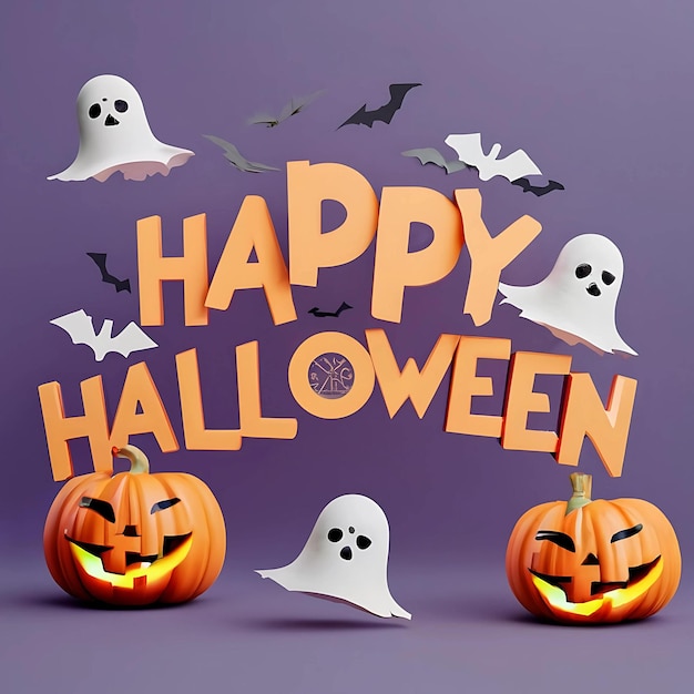 Szczęśliwy Halloween Banner generowany przez AI