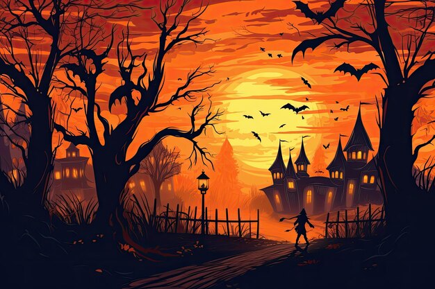 Szczęśliwy Halloween i Straszna Noc tło