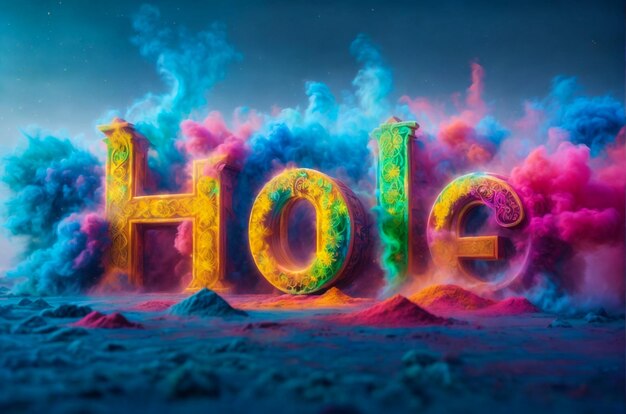 Szczęśliwy Holi kolor festiwal rangpanchami i Holi życzy ekran.