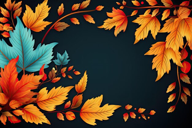 Szczęśliwy kartka dziękczynienie z liści jesienią