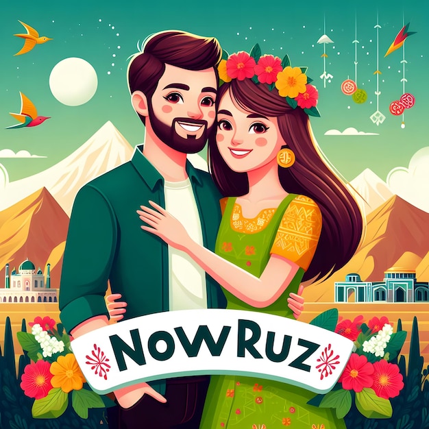Szczęśliwy Nowruz, święto zoroastrianizmu, szczęśliwy Jamshed, Narvon, tradycyjny festiwal w Paryżu.