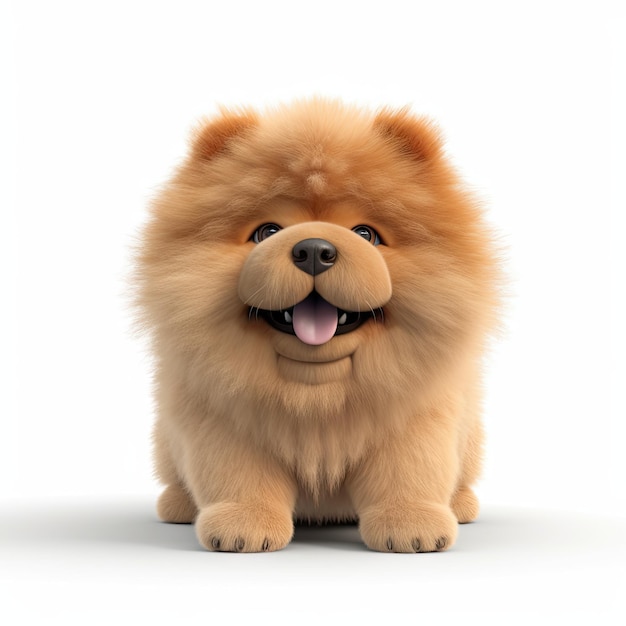 Szczęśliwy pies Chow Chow z uroczym uśmiechem w stylu Pixar