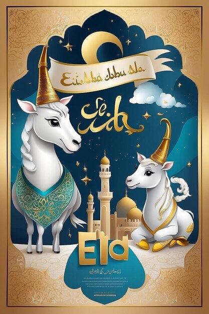 Zdjęcie szczęśliwy plakat eid al adha